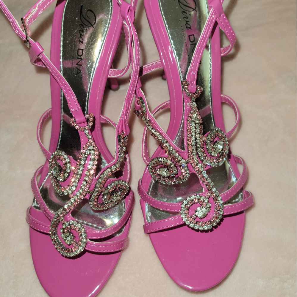PINK RHINESTONE SANDALS